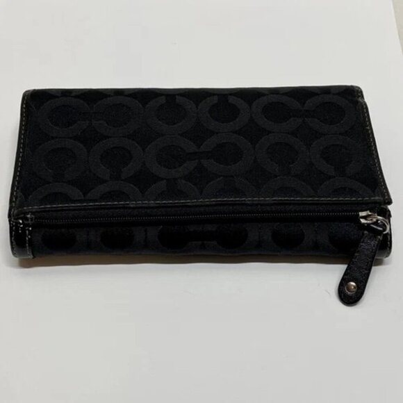 Coach Madison Op Art Flap Wallet Signature Black Canvas 43641 Checkbook EUC - Picture 9 of 16